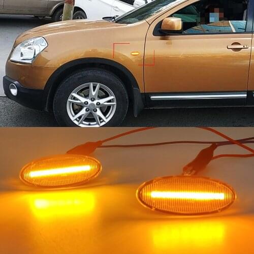 1Set For Nissan Qashqai J10 X-trail T31 Cube Juke Leaf Micra Micra K13 Note E11 Side Marker Lights Dynamic LED Turn Signal Light