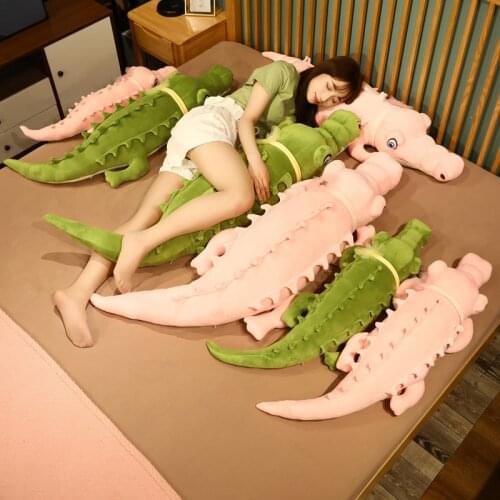 100/120/140CM Lovely Giant Crocodile Plush Pillow Cartoon Stuffed Soft Animal Cushion Kawaii Dolls Birthday Gift for Boys Baby