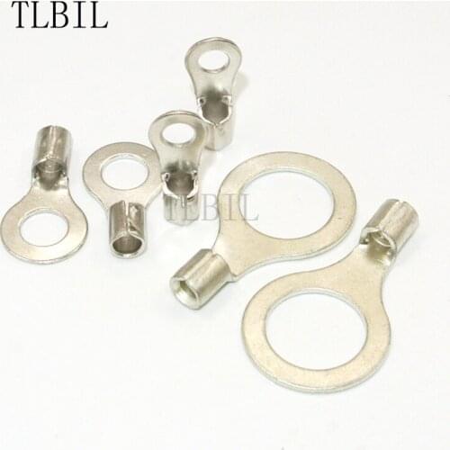 1000Pcs/pack RNB3.5-6 AWG14-12 1/4" Non-Insulated Ring type Terminals Assortment Kit Cable Wire Connector Crimp Spade