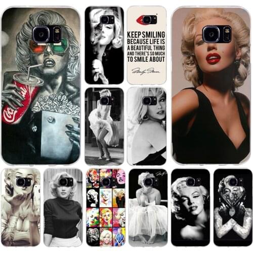 158H Marilyn Monroe With a Cat and friend Soft TPU Silicone Cover Case for samsung Galaxy s6 s6 s7 edge s8 s9 plus case