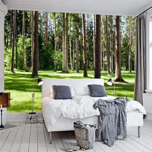 Customized large mural 3D wallpaper bedroom living room sofa backdrop restaurant sunlight forest landscape 3D wallpaper