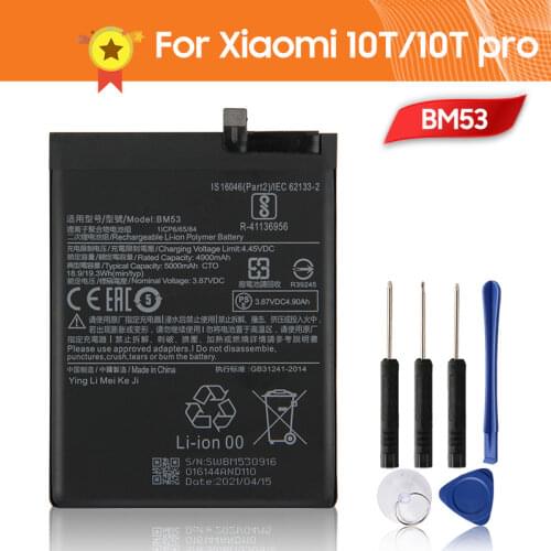 Xiaomi Xiao Mi BM53 Genuine Battery for Xiaomi 10T 10T Pro 5000mAh BM53 Original Replacement Battery + Tool