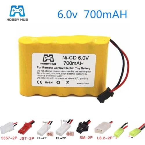6.0v 700mah AA NI-CD Battery for RC car RC Car truck Boat rechargeable battery Remote Control Electric toys 6 v nicd Battery