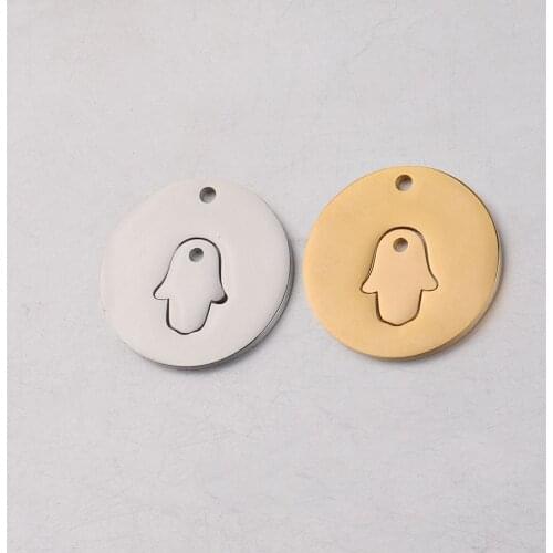 DIY accessories 5pair Mirror polished stainless steel hollow palm combination matching pendant for bracelet/necklace/keychain