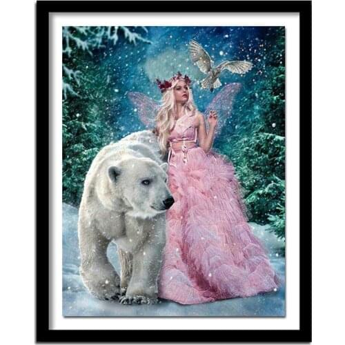 Diamond embroidery sale Elves bear 5d diamond painting full diamond 3d picture of rhinestones cross-stitch christmas gift