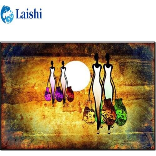 Diamond embroidery Vintage African Mural Landscape full drill Square Diamond painting diamond painting Cross Stitch Rhinestone