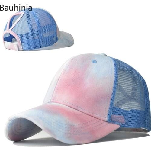 New Outdoor Sport Ponytail Baseball Cap Men Women Cotton Adjustable Snapback Mesh Cap Casual Leisure Summer Trucker Hat