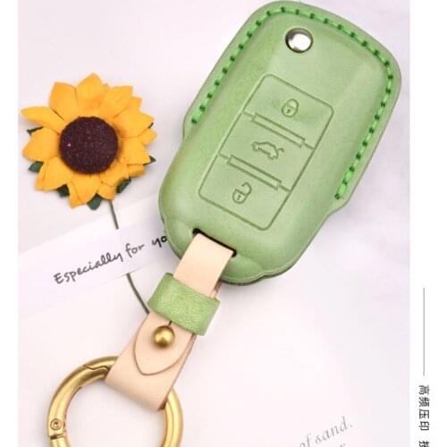 Leather Car Key Cover Case for VW Golf Bora Jetta POLO GOLF Tiguan Passat Skoda Octavia A5 MK6 Auto Key Ring Casese