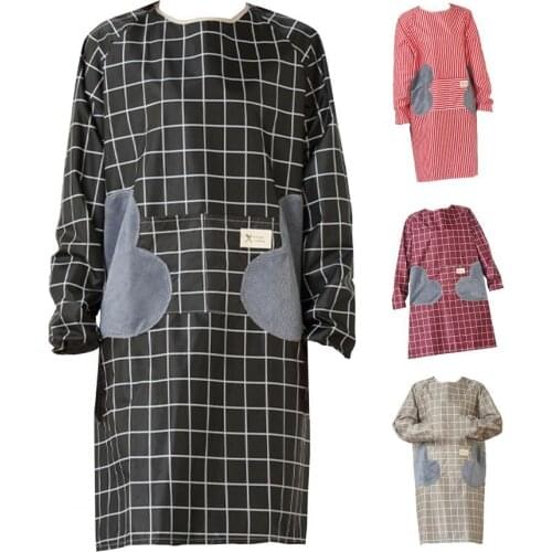 Long Sleeve Apron Household Kitchen Wipe Hands Waterproof Clothes Baking Smock Aprons for Men Women Baking Accessories