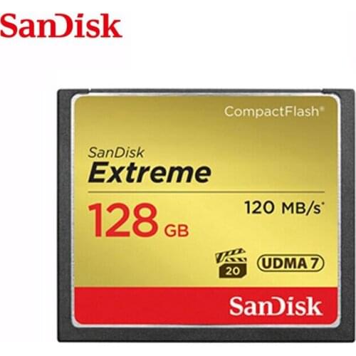 Sandisk Flash Camera Memory Card Extreme Compact 128GB 64GB 32GB CF Card Up to 120 MB / s Read Speed for 4 K and Full HD Video