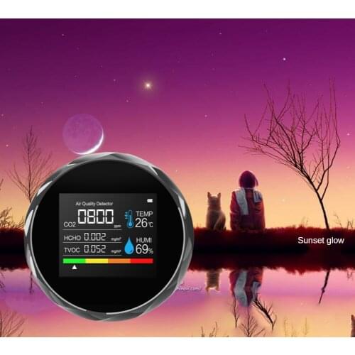 Intelligent Portable CO2 HCHO TVOC Formaldehyde Detector Air Quality Monitor Temperature Humidity Sensor Carbon Dioxide Detector