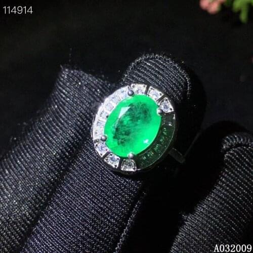 KJJEAXCMY fine jewelry 925 sterling silver inlaid natural emerald new ring elegant girls ring support test hot selling