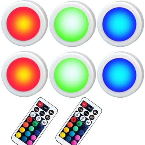 Remote Control RGB Cabinet Lights Press Sensor Battery Closet Lamps Led Lights for Bedroom Living Room Kitchen Lighting