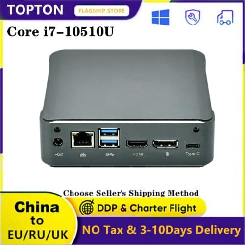 New 10TH Mini Computer Windows10 Intel i7-10510U I5-10210U 2*DDR4 M.2 Nuc Ultra Compact PC Barebone PC Type-C 4K 60Hz HDMI2.0 DP