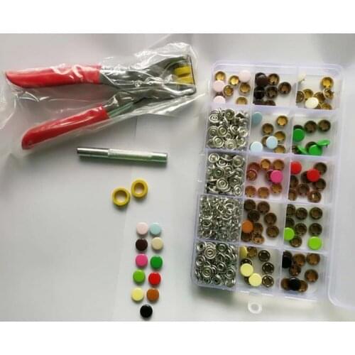 110set 10mm Mixed 11colors cap Prong Snap Buttons Combined Fastener in box & One Pliers For Prong Snaps Buttons Mixed Kit