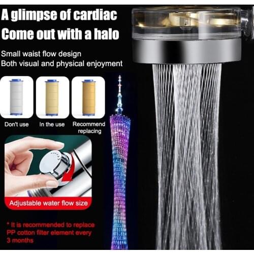 Turbocharged Shower Head Adjustable Water Pressure Shower Sprayer with Filter Handheld Universal Showerhead Bath Shower Nozzle