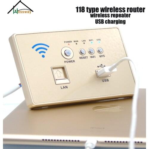 118 type usb socket wall embedded wireless ap router phone with glod Color