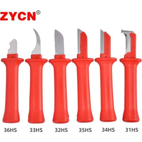 German Type Electrical Insulation Cable Stripping Knife Multifunction Wire Peeling Mini Handle Tools Sharp Pliers 31HS 32HS 36HS