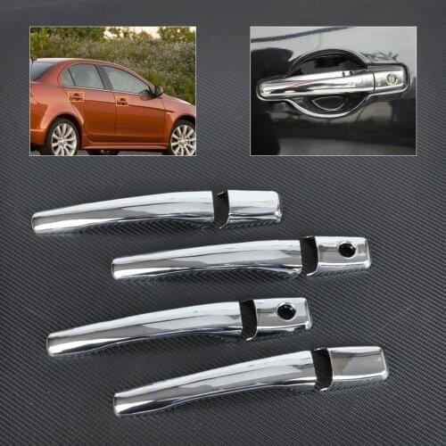 Beler New Chrome Door Handle Cover with smart Key for Mitsubishi Lancer Mirage Evolution 7 8 9 Outlander Grandis Endeavor Galant