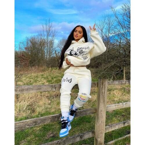 New Autumn Winter Tracksuit Two Piece Set Womens Hooded Sweatshirt And Pants 2PCS Outfits Female Casual Woman Jogger Sport Suit