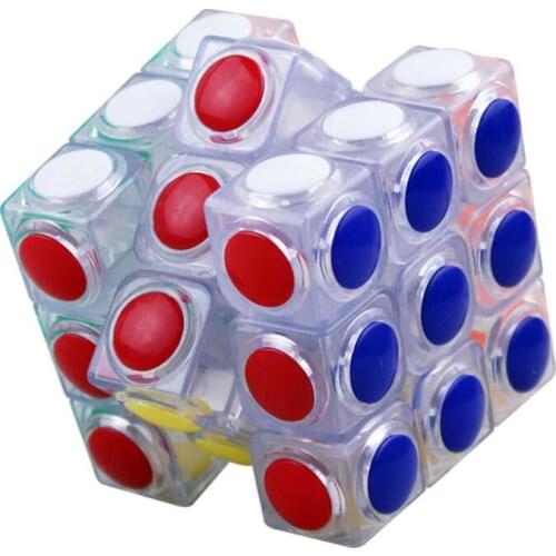 Brand New YJ Transparent Magic Cube 3x3x3 Speed Puzzle Cube Game Dot Shape Cubos Magicos Professional Puzzle Game Toys Gifts