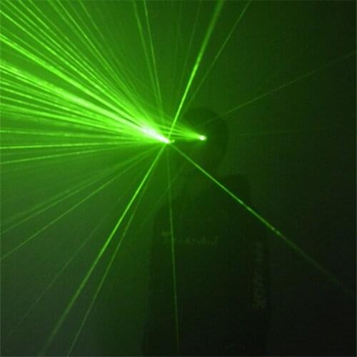 P12 Rave party cosplay wears dj gloves 2pcs laser heads green laser glasses bar perform robot men glowing projector men show dj