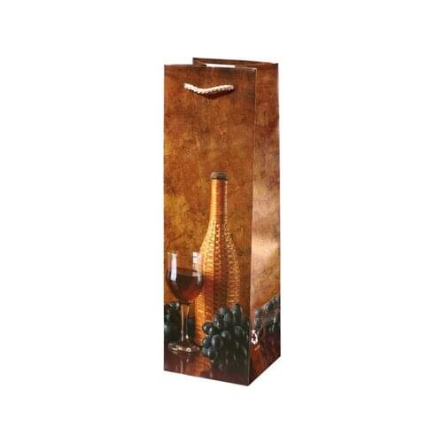 Plastic Wine Packing Bags 12pcs 33x10x9cm Champange Bottle Carrier 349F Grape Wineglass design Juice Gift Bottle Jar Xmas Bags