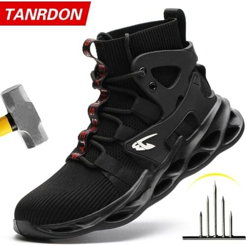 Indestructible Man Safety Shoes Light Non-Slip Work Sneakers Breathable Shoes Men Steel Toe Puncture Proof Air Mesh Safety Boots