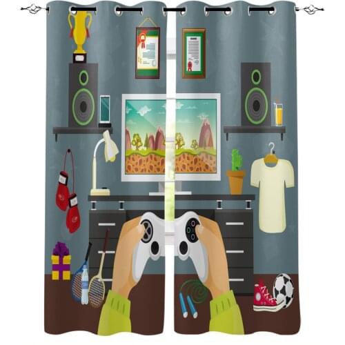 Entertainment Game Abstract Simplicity Blackout Curtain Living Room Window Curtain Childrens Blackout Curtains for The Bedroom