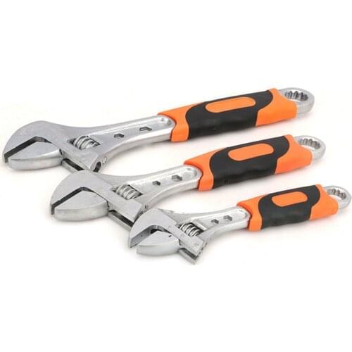 Adjustable Wrench Stainless Steel Universal Spanner Bathroom Wrench End Wrench Car Repair Tool Wrench Tool Nickel-plated Steel