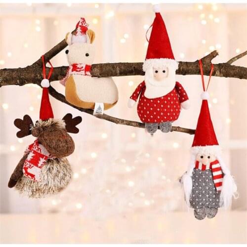 Christmas Ornaments Gift Santa Claus Elk Tree Toy Doll Hang Decoration Christmas Decorations For Home New Year Xmas Pendant