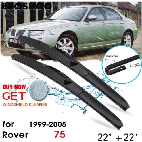 Car Wiper Blades Front Window Windscreen Windshield Wipers Blades Fit U Hook Arm Auto Accessories for Rover 75 22"+22" 1999-2005