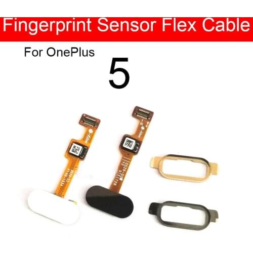 Home Button Fingerprint Sensor Flex Cable With Frame Cover For Oneplus 5 1+5 Menu Touch Return Key Flex Ribbon Repair Parts