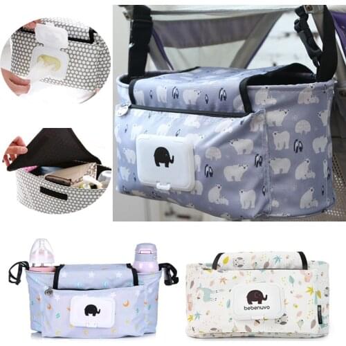 Baby Stroller Organizer Bag Mummy Diaper Bag Hook Baby Carriage Waterproof Large Capacity Stroller Accessories Travel Nappy