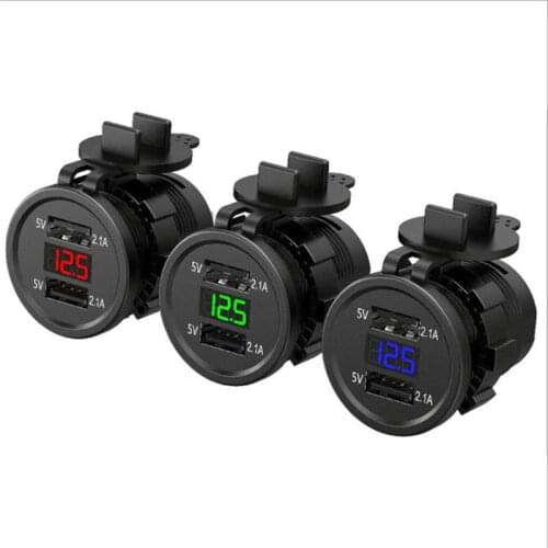 USB Outlet Dual USB Charger Waterproof Cigarette Lighter Socket Mount Power Adapter for motorcycle