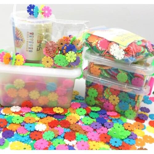 Montessori Early education inserts snowflakes DIY blocks building plastic assembly baby young children educational toys