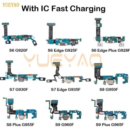 Charging Port Flex For Samsung S5 S6 S7Edge S8 S9 PLUS G920F G925F G928F G930F G935F G950F G955F G960F USB Repair Part