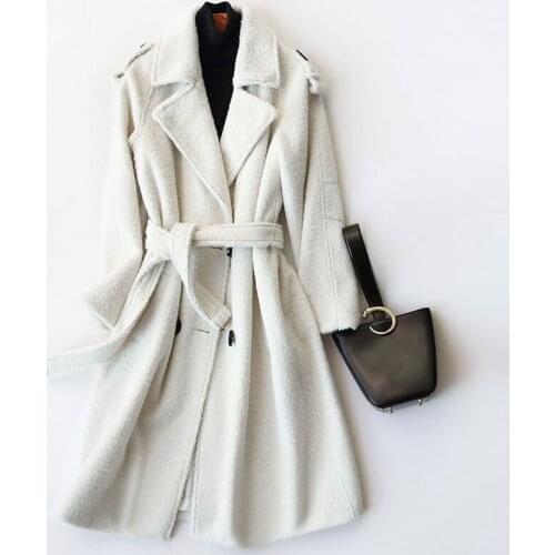 Korean Real Wool Coat Women Winter Jacket Long Cashmere Coats 2020 New Woolen Jackets Overcoat casaco feminino 17236