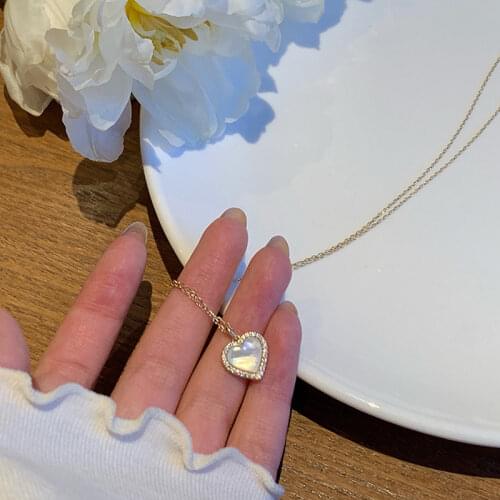 925 Sterling Silver Love Heart Shell Necklace for Women Mnimalist Clavicle Chain Choker Wedding Party Jewelry