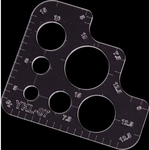 1PCS Acrylic Rounded Ruler R Rules DIY Supply Tool Full Size Template For Handmade Leather Style Pattern Drawing Ruler