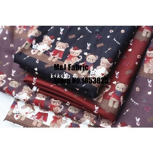 100*140cm doll teddy bear Slub linen fabric Sewing Fabric DIY Handmade Material Patchwork lolita dress curtain tablecloth
