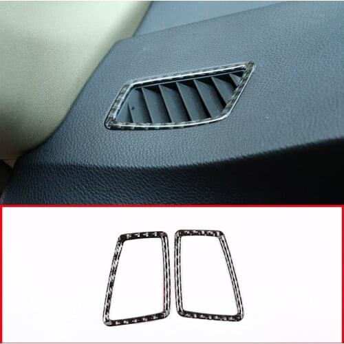 2pcs Epoxy Carbon Fiber Dashboard Air Conditioning Vent Frame Stickers Trim For BMW 3 Series E90 E92 E93 2005-2012 Accessories