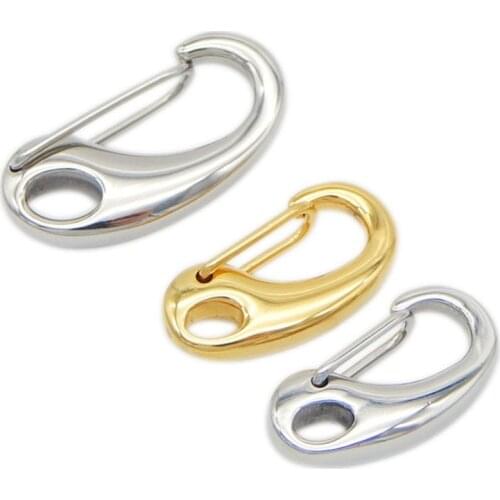 2pcs/lot Stainless Steel D Shape Lobster Clasps Hooks For Bracelet Gold/Silver Color Clasps Connectors For Diy Jewelry Making