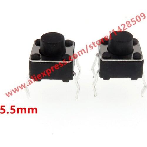 200PCS 6X6X5.5 DIP Tactile Tact Mini Push Button Switch Micro Switch Momentary 6*6*5.5mm