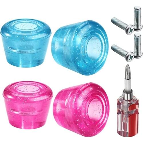 4 Pcs Roller Skate Toe Stoppers Roller Skates Brakes with 4 Pcs Screws and 2 Pcs Dual Purpose Screwdriver