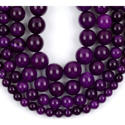 6/8/10/12mm Natural Purple Sugilite Round Stone Beads For Jewelry Making DIY Needlework Bracelet Necklace Crafts Wholesale 15