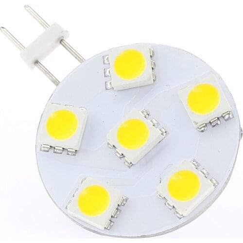 6LED SMD 5050 G4 LED Light Round Board Bulb 1W 12VDC/12VAC White Warm White 10pcs/lot
