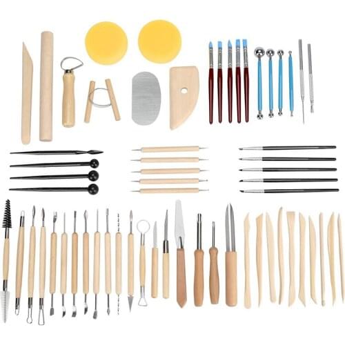 62Pcs Pottery Tools Clay Sculpting Tools Set Clay Cleaning Tools Kits Rock Painting Kit for Sculpture Pottery Art Crafts