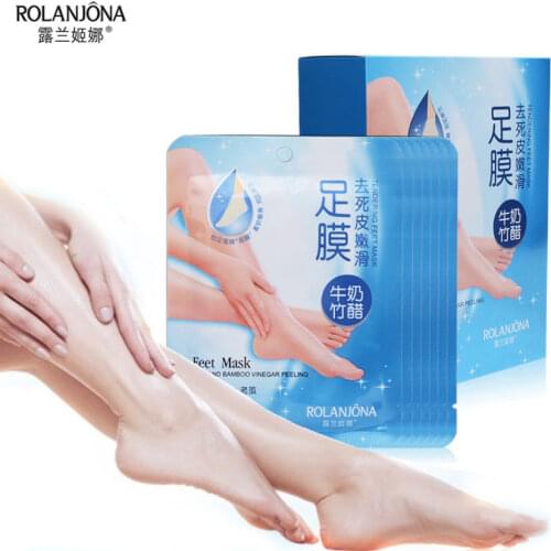 7 Pair Baby Exfoliating Milk Bamboo Vinegar Foot Mask Peeling Renewal Remove Feet Dead Skin Cuticles Mask Beauty Feet Care