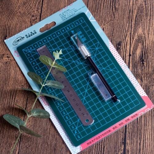 A5 Art hand account tool set tape sticker cutting pad pen knife carving knife steel rule hand account cutting boards supplies